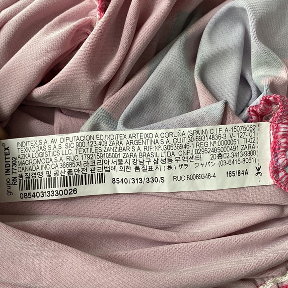 NWT Zara Side Flower Pink Draped Dress, Size S - Picture 15 of 15